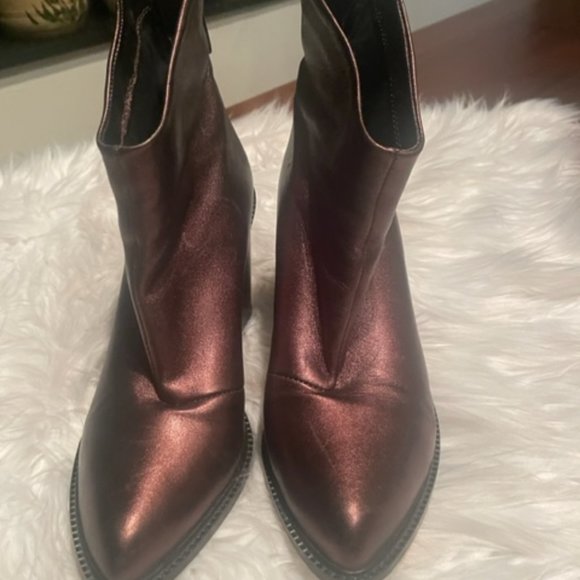 Diesel Metallic Brown/Copper Leather Ankle Boots – Women’s 39 - Picture 5 of 7